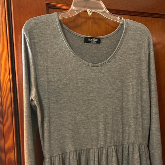 Long Sleeve Casual Gray Dress - Picture 2 of 6
